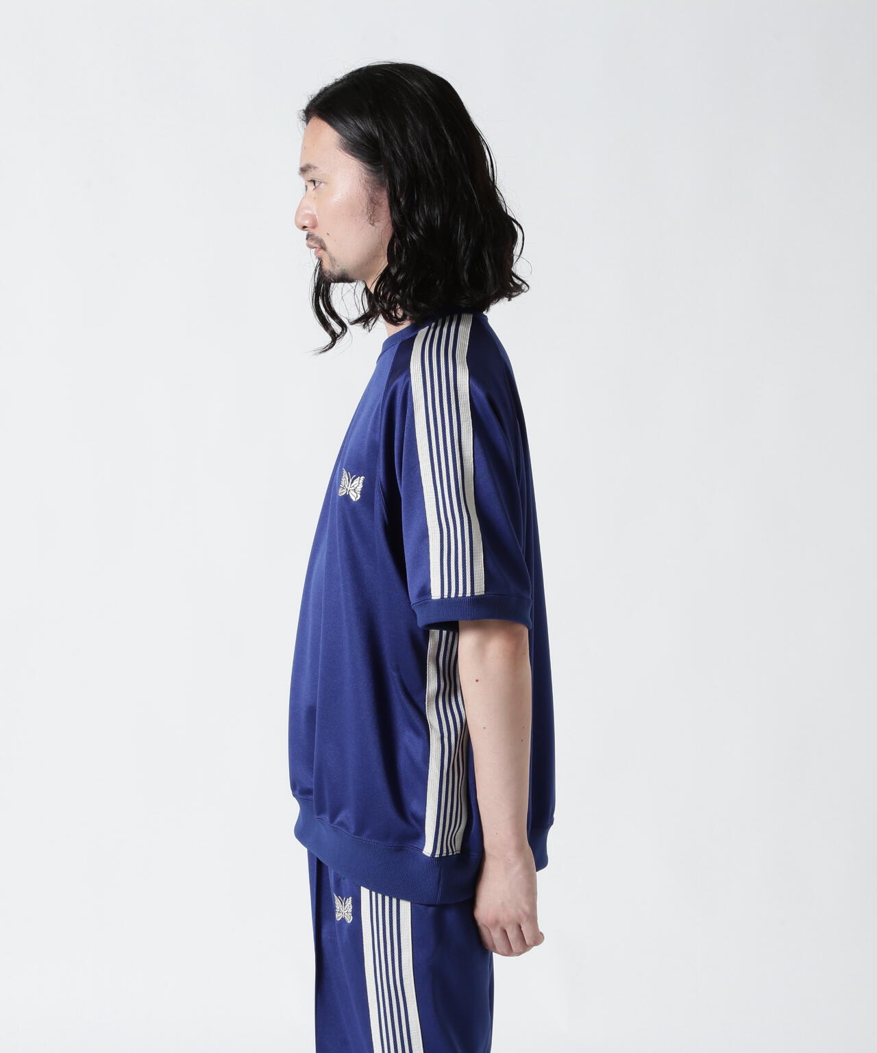 Needles/ニードルズ 別注Track S/S Crew Neck Shirt-Poly Smooth