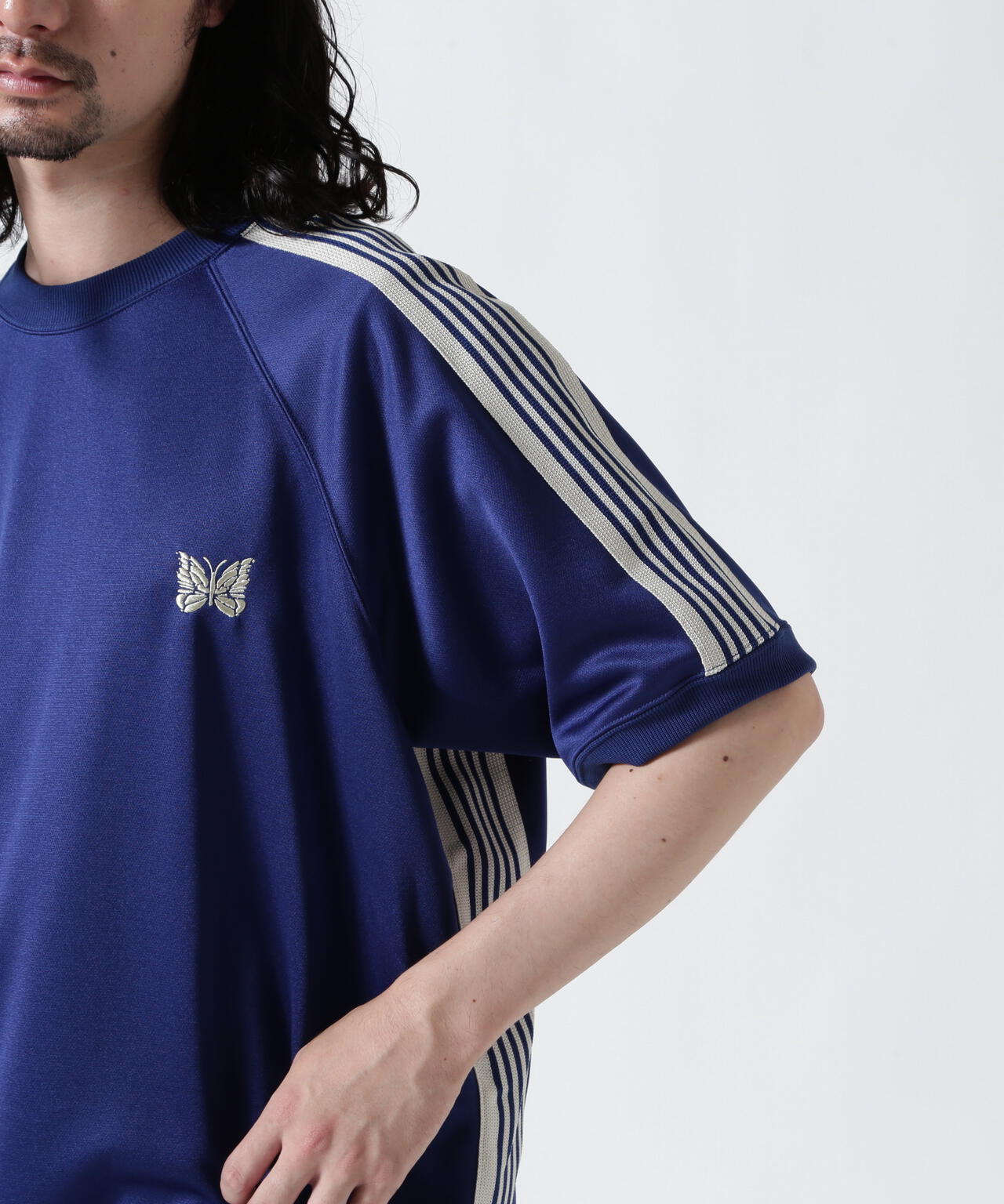 Needles/ニードルズ 別注Track S/S Crew Neck Shirt-Poly Smooth