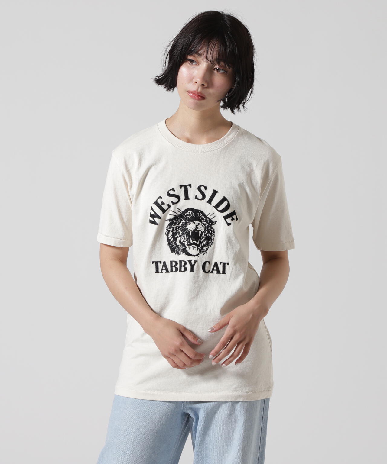 MIXTA/ミクスタ CREW NECK TABBY Tシャツ