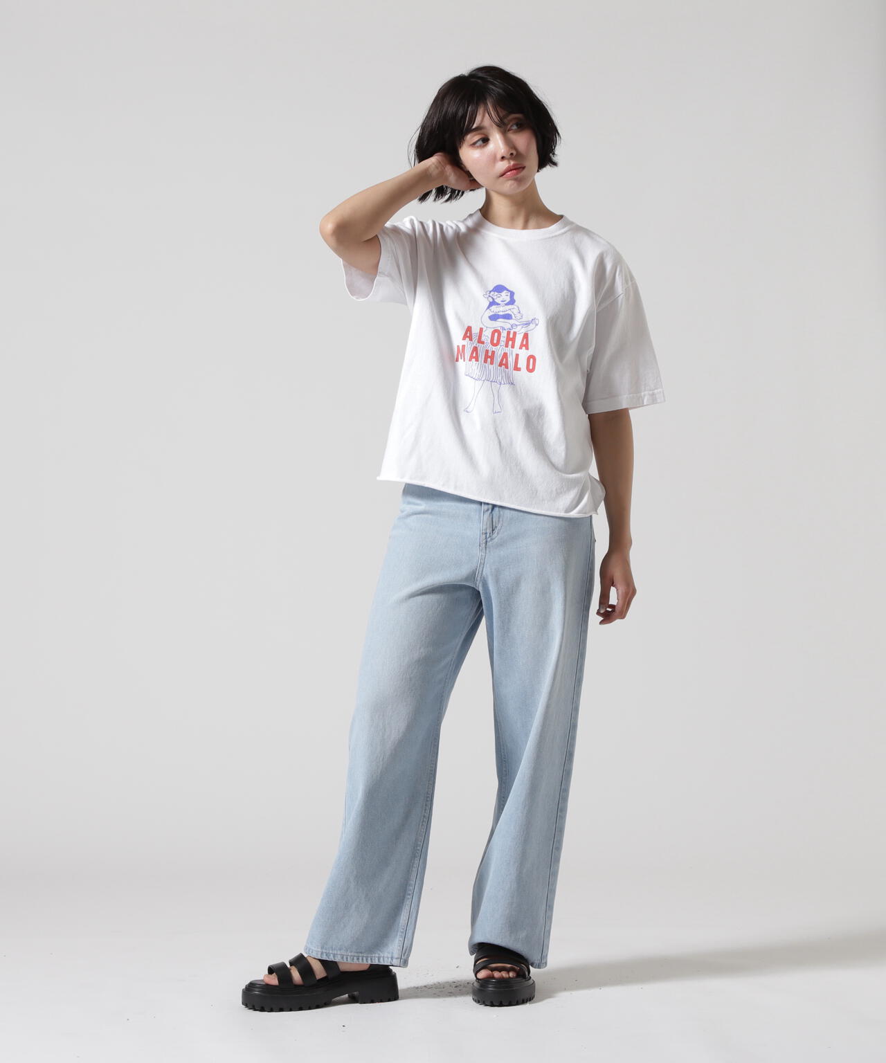 FUNG/ファング CUT OFF TEE ALOHA MAHALO Tシャツ