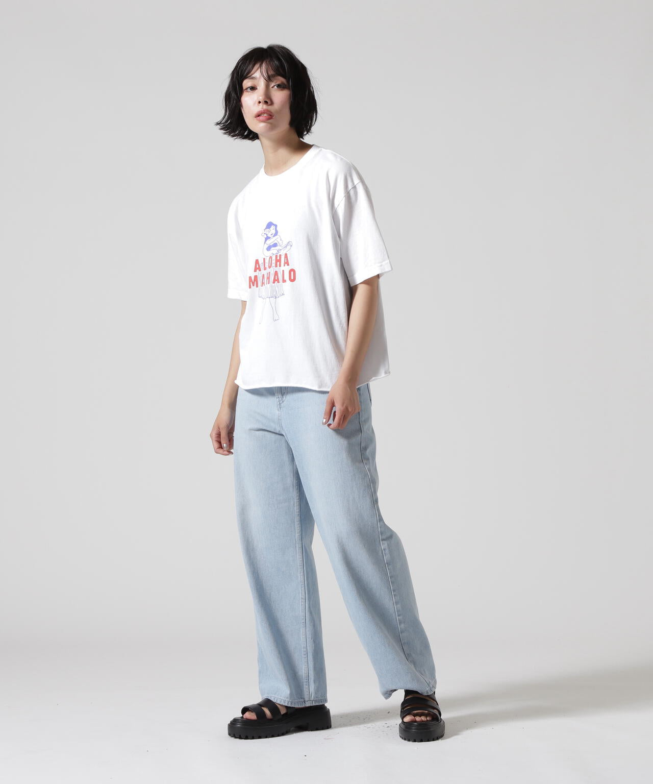 FUNG/ファング CUT OFF TEE ALOHA MAHALO Tシャツ