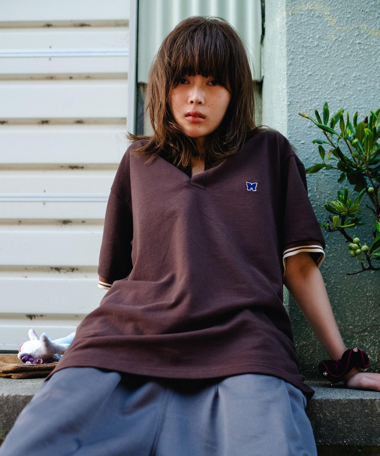 Needles/ニードルズ 別注Shawl Collar S/S Polo - Cotton Pique