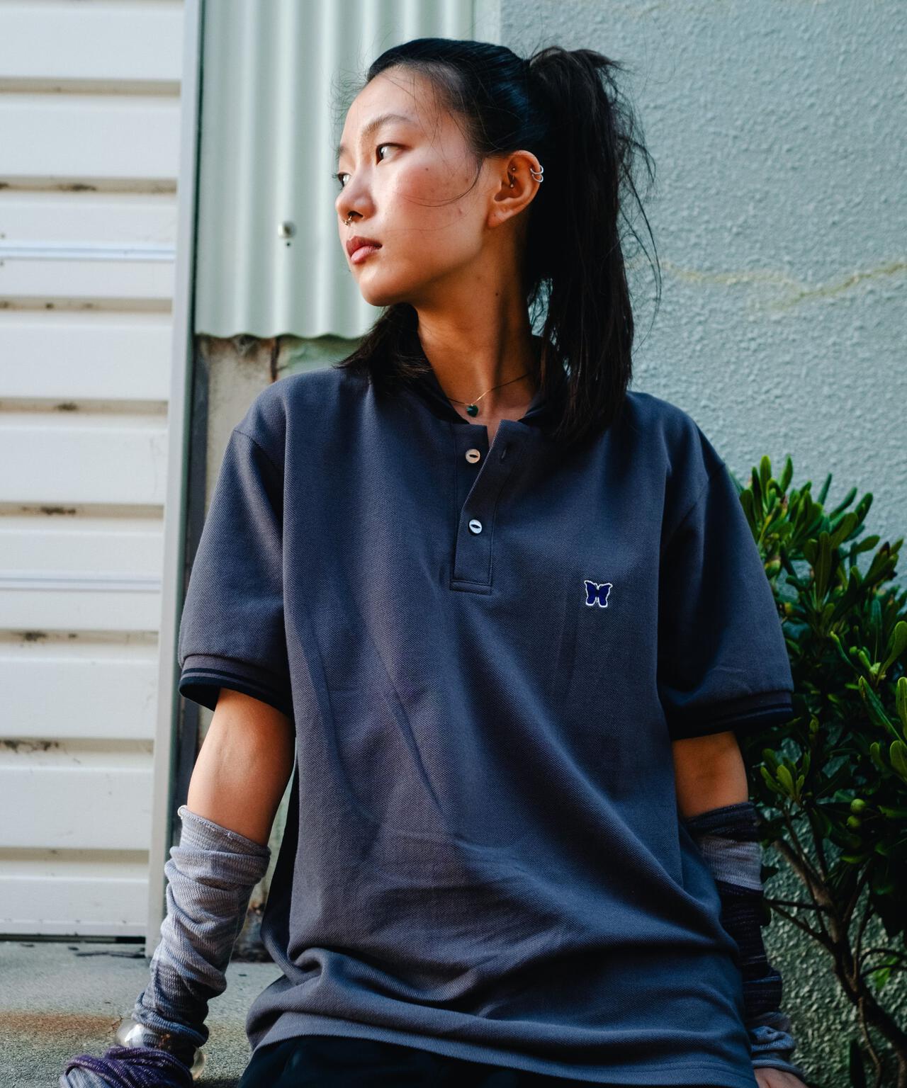 Needles/ニードルズ 別注Shawl Collar S/S Polo - Cotton Pique