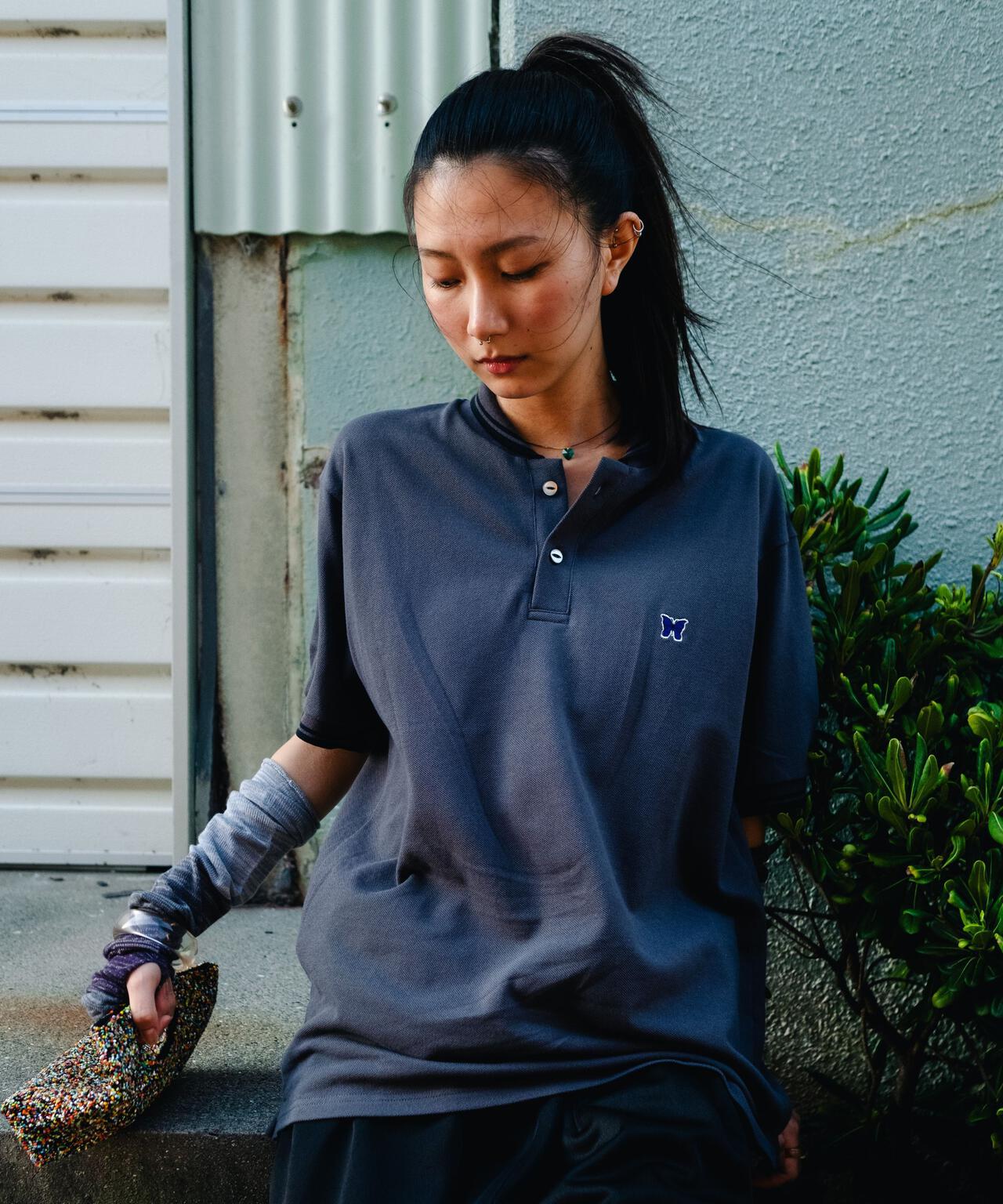 Needles/ニードルズ 別注Shawl Collar S/S Polo - Cotton Pique