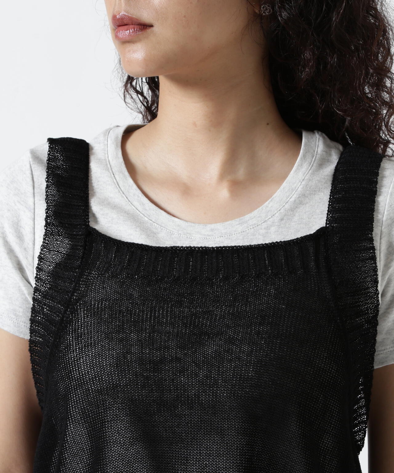 B omnivore/ビーオムニボー ギマコットン変形ジレ