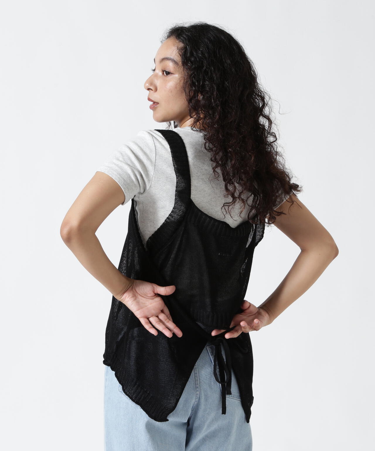 B omnivore/ビーオムニボー ギマコットン変形ジレ