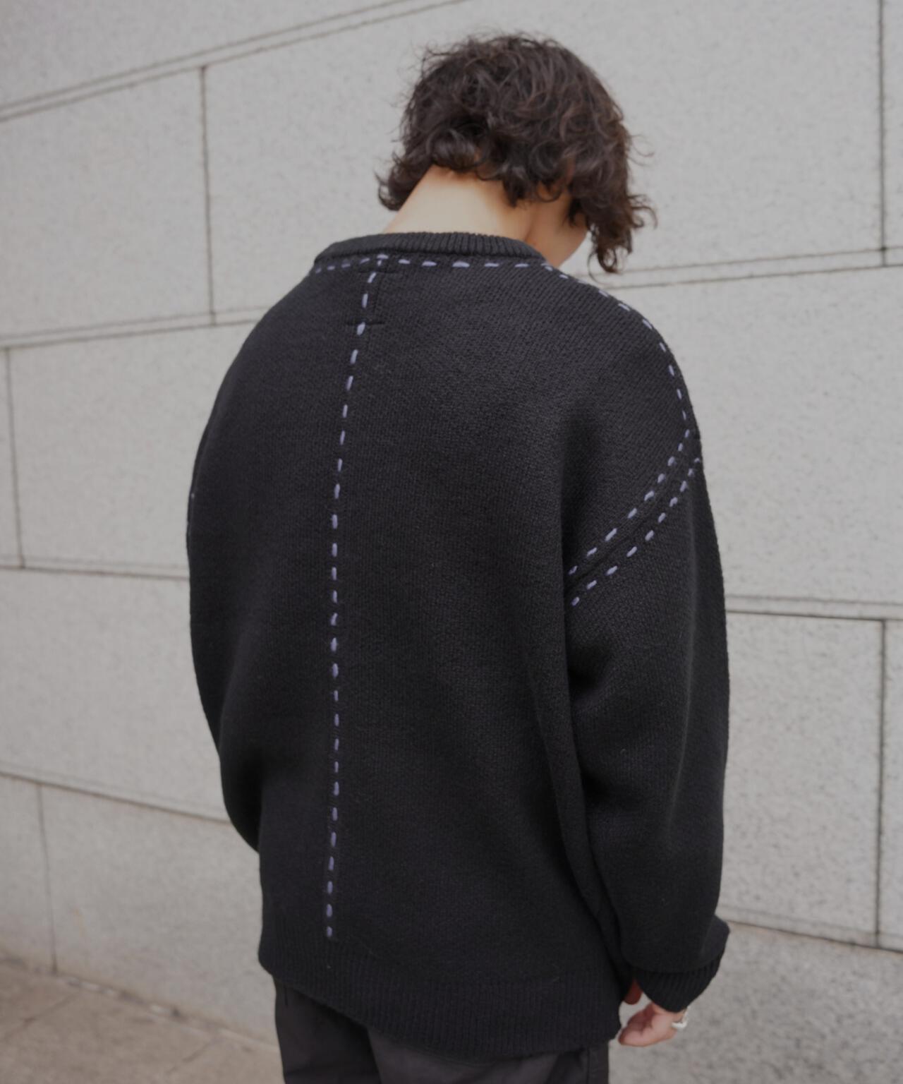B omnivore/ビーオムニボー アクリル起毛KNIT HAND CREW