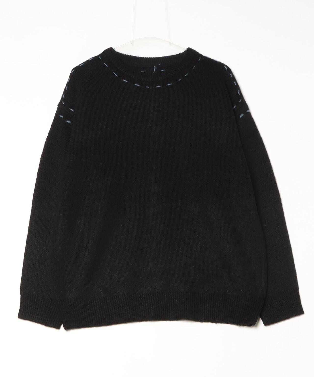 B omnivore/ビーオムニボー アクリル起毛KNIT HAND CREW