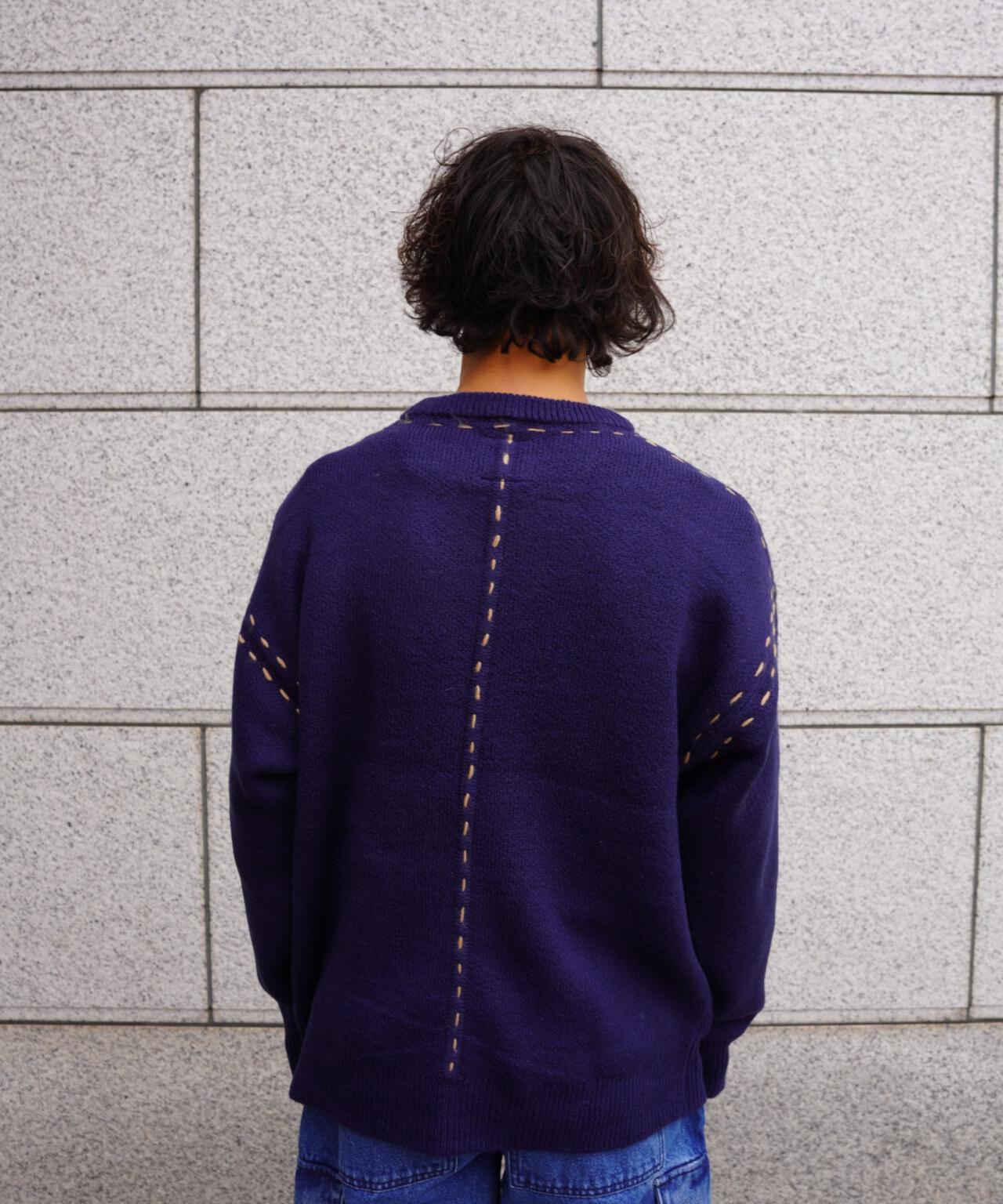 B omnivore/ビーオムニボー アクリル起毛KNIT HAND CREW