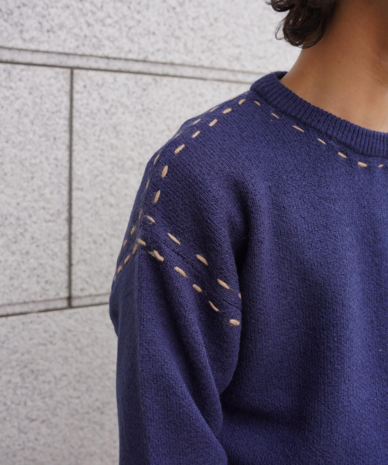 B omnivore/ビーオムニボー アクリル起毛KNIT HAND CREW