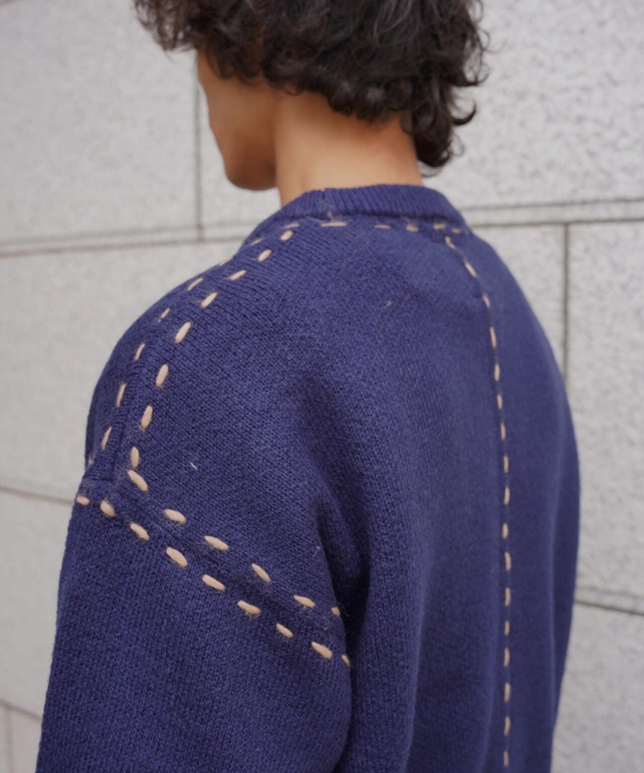 B omnivore/ビーオムニボー アクリル起毛KNIT HAND CREW
