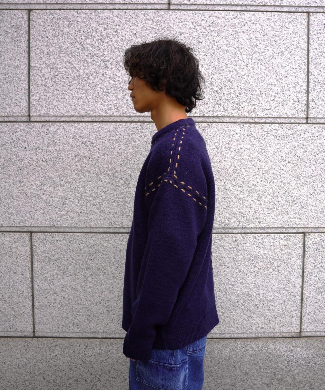 B omnivore/ビーオムニボー アクリル起毛KNIT HAND CREW