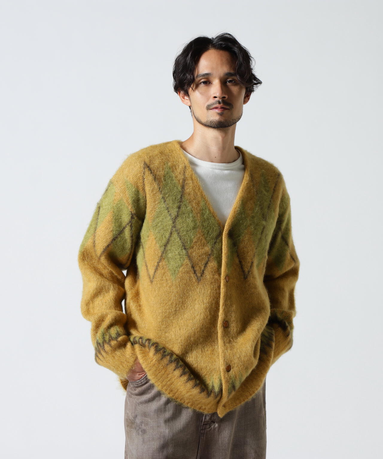 Needles/ニードルズ Mohair Cardigan - Argyle モヘアカーディガン