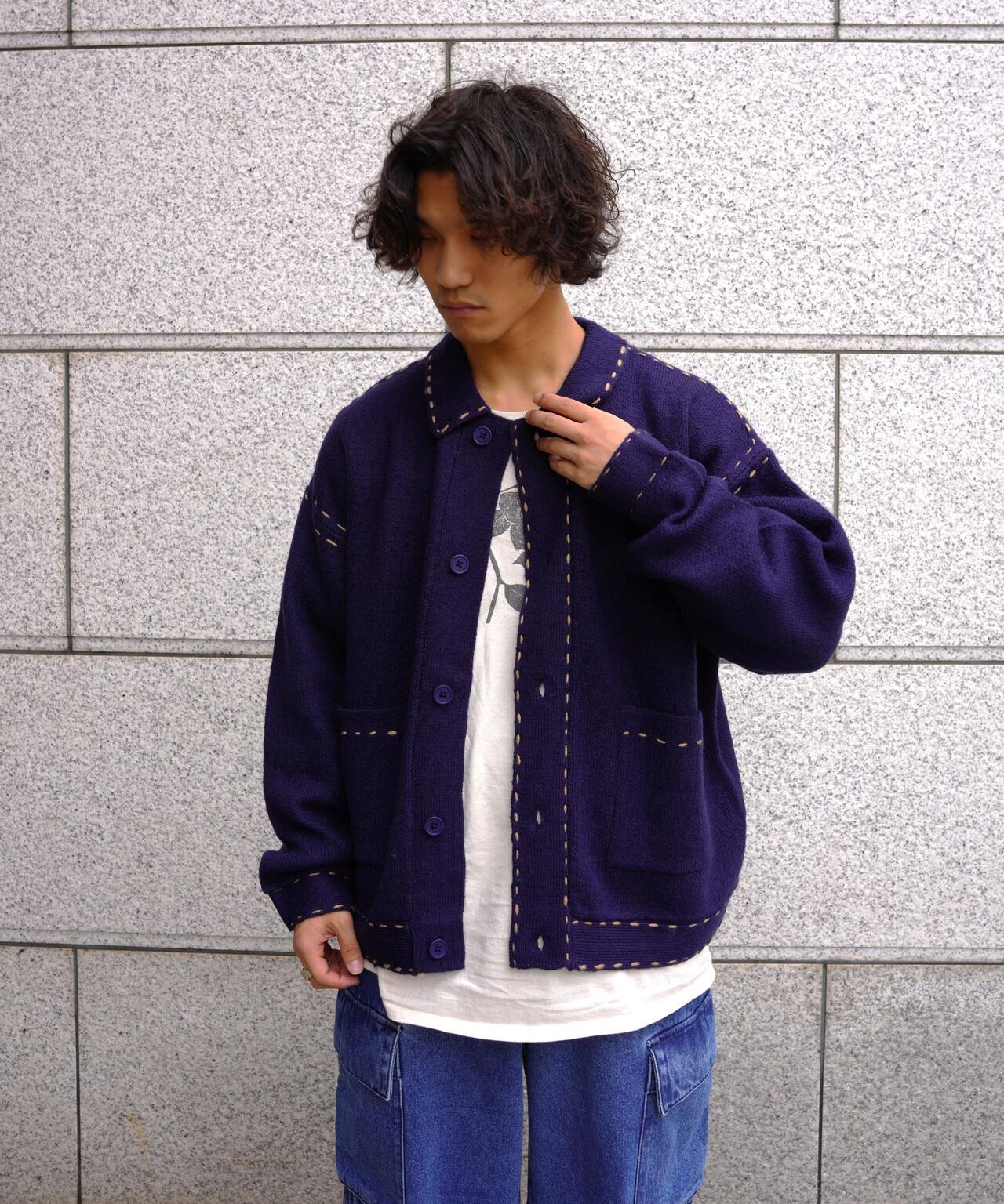 B omnivore/ビーオムニボー 起毛KNIT HAND JACKET