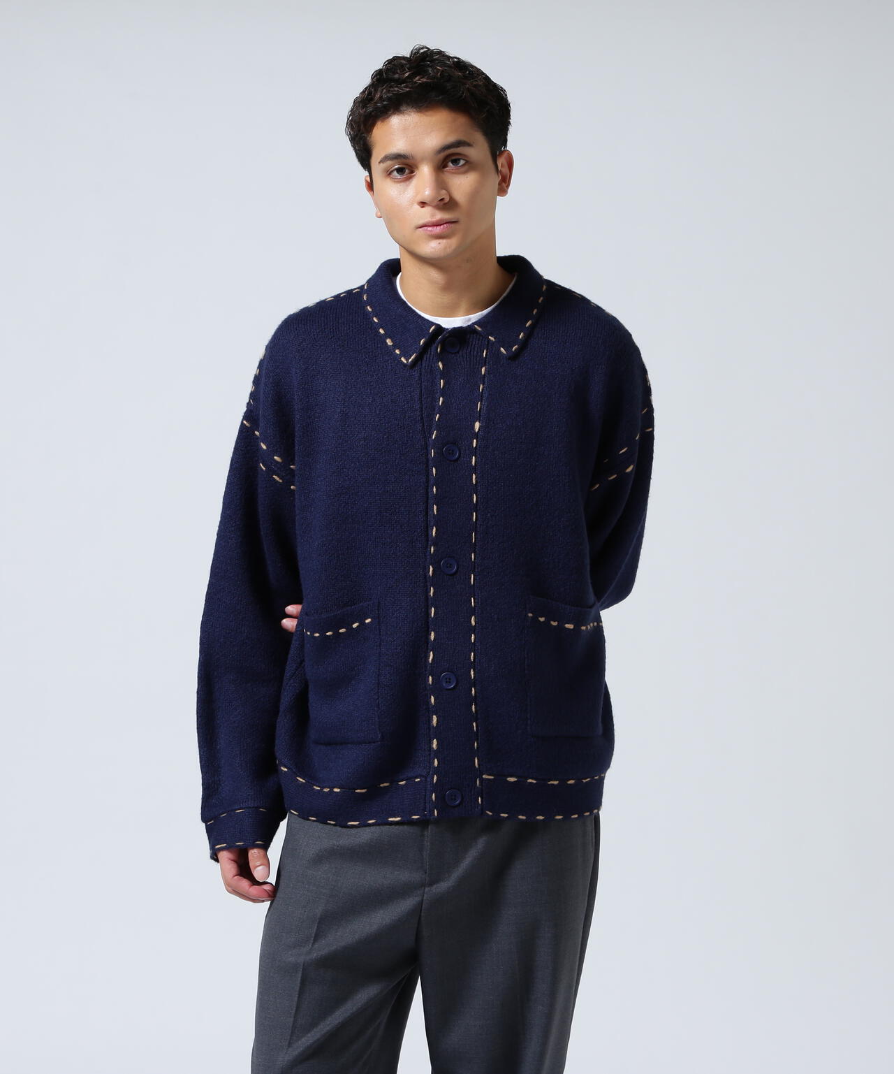 B omnivore/ビーオムニボー 起毛KNIT HAND JACKET