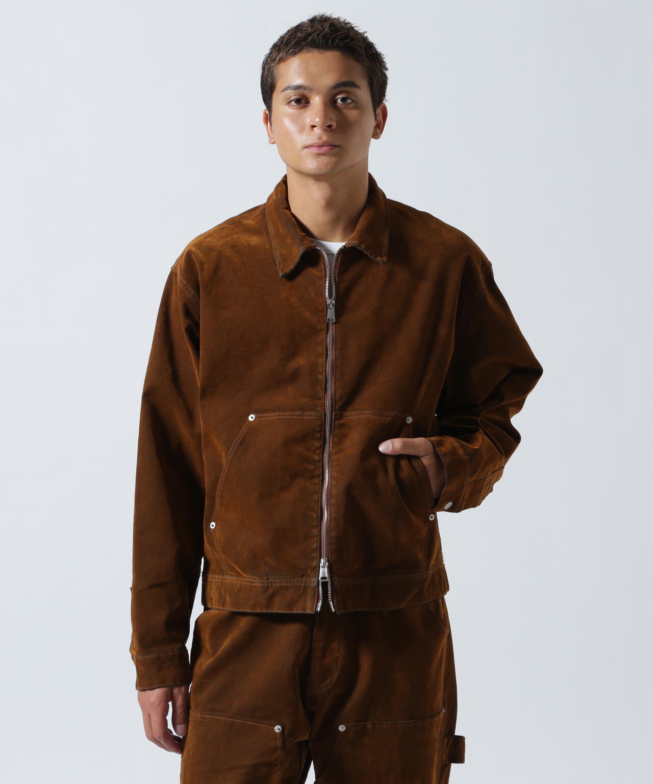 B omnivore/ビーオムニボー FLOCKY DENIM COVER JACKET フロッキーデニムカバージャケット