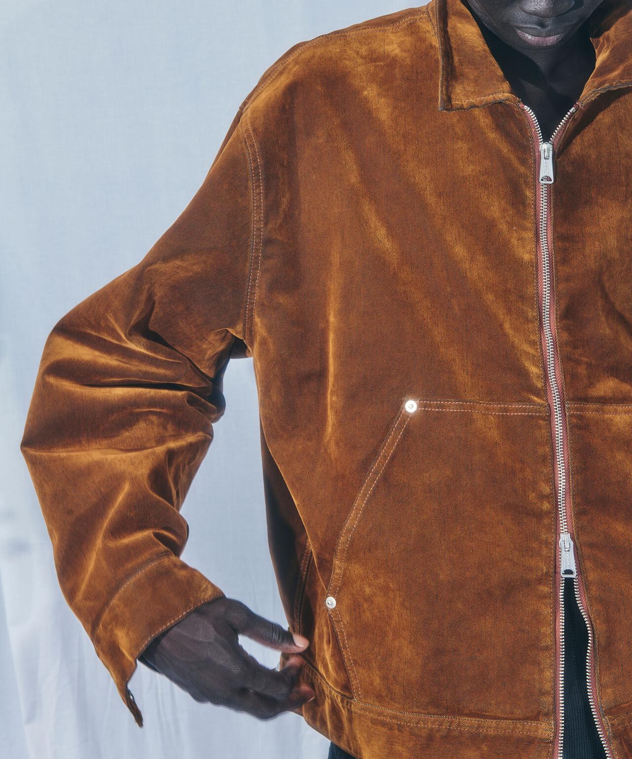 B omnivore/ビーオムニボー FLOCKY DENIM COVER JACKET フロッキーデニムカバージャケット