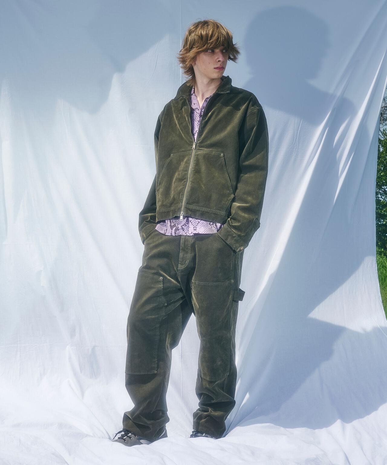 B omnivore/ビーオムニボー FLOCKY DENIM COVER JACKET フロッキーデニムカバージャケット