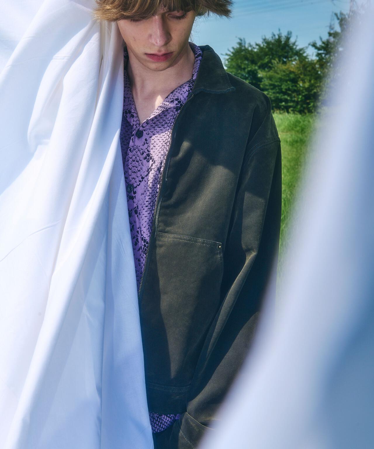 B omnivore/ビーオムニボー FLOCKY DENIM COVER JACKET フロッキーデニムカバージャケット