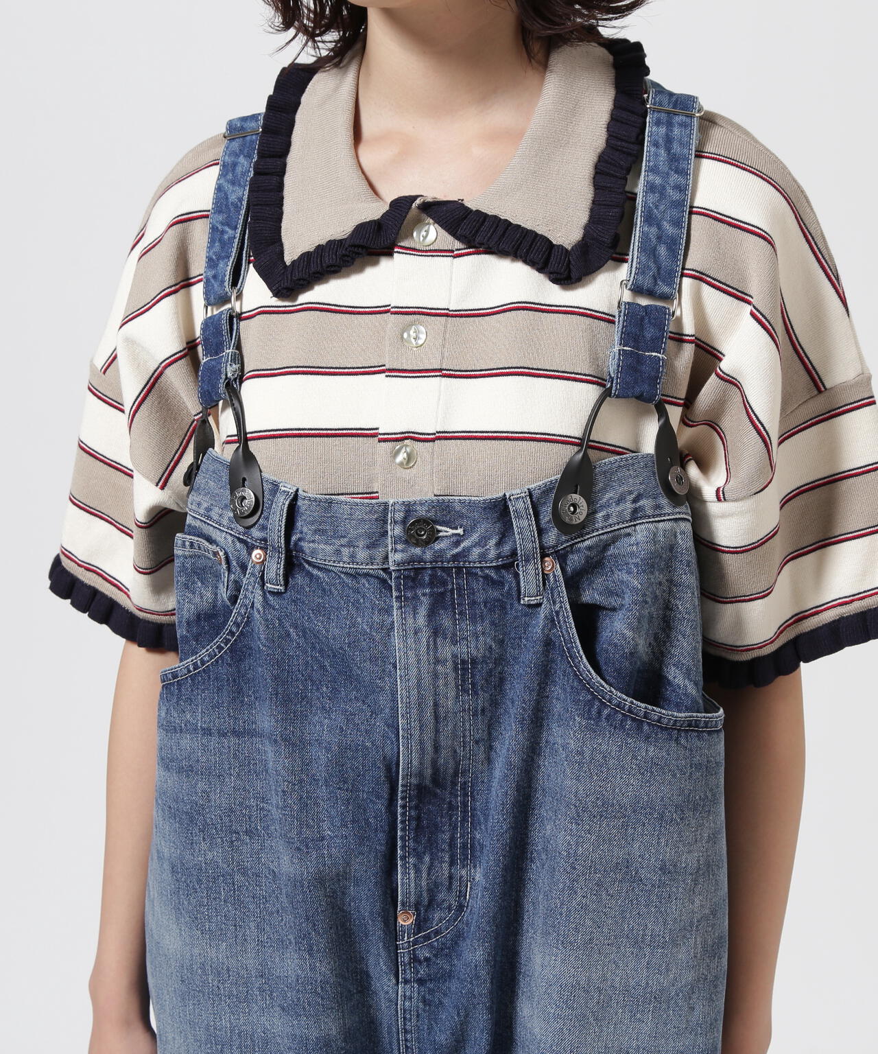 RHODOLIRION/ロドリリオン 5Pockets Suspender Pant-Denim