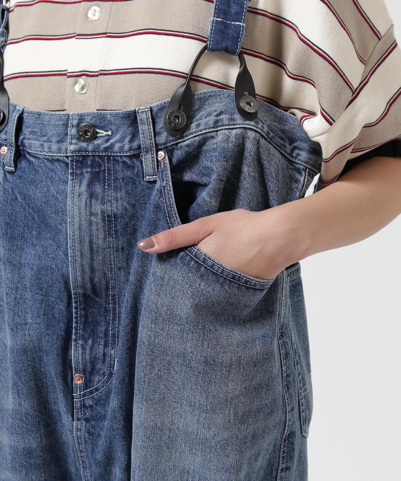 RHODOLIRION/ロドリリオン 5Pockets Suspender Pant-Denim
