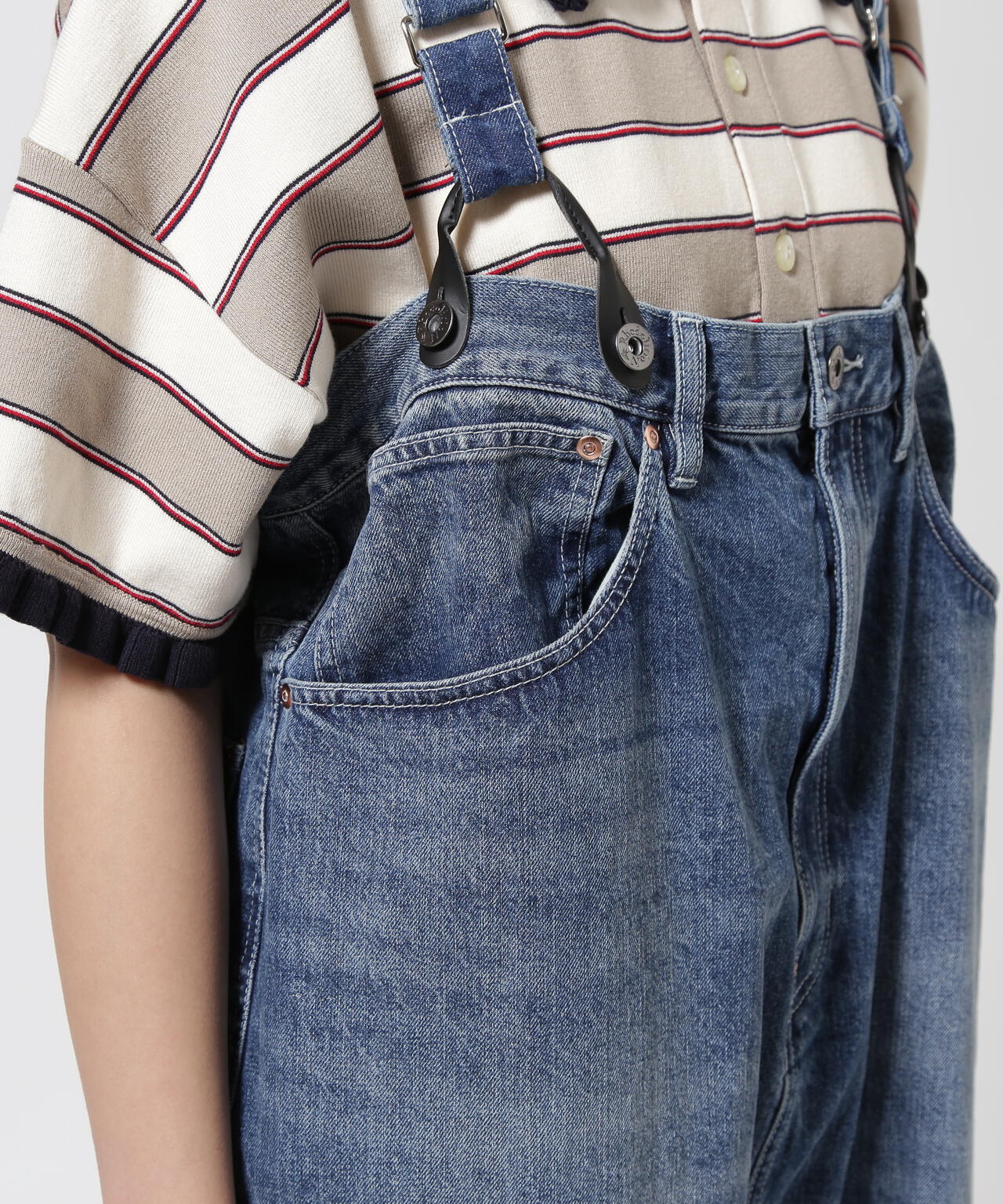 RHODOLIRION/ロドリリオン 5Pockets Suspender Pant-Denim