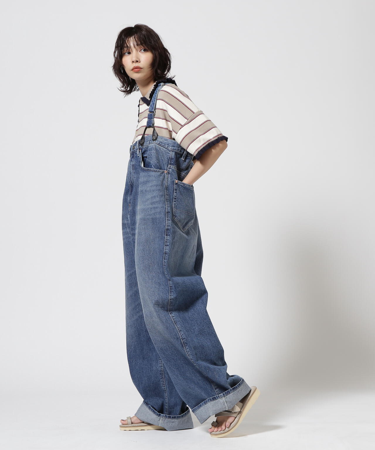 RHODOLIRION/ロドリリオン 5Pockets Suspender Pant-Denim