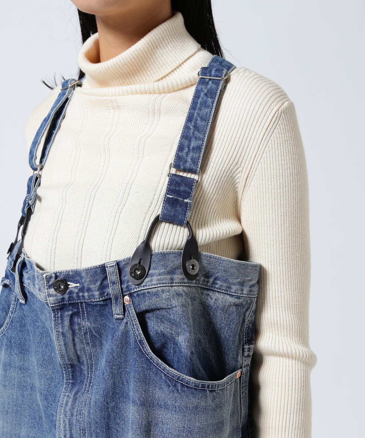 RHODOLIRION/ロドリリオン 5Pockets Suspender Pants - Denim