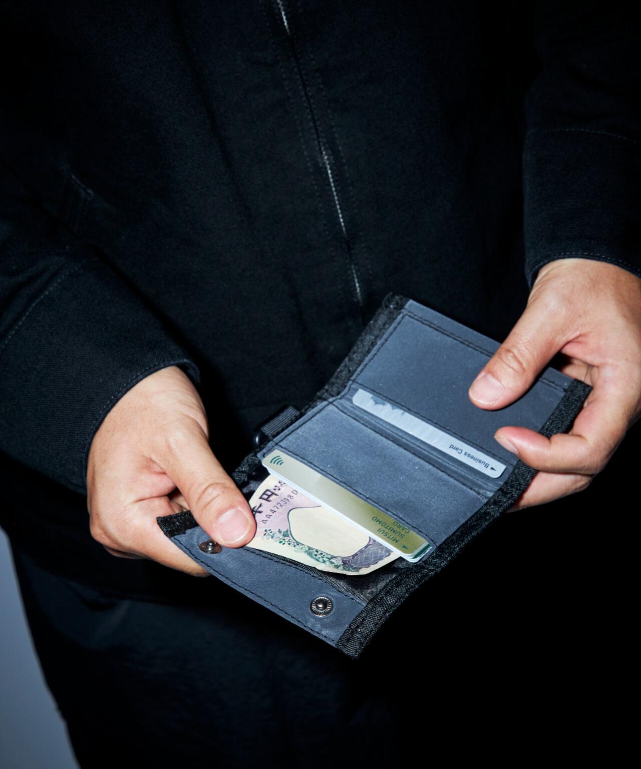 PACKING/パッキング BLACK REFLECTIVE WALLET