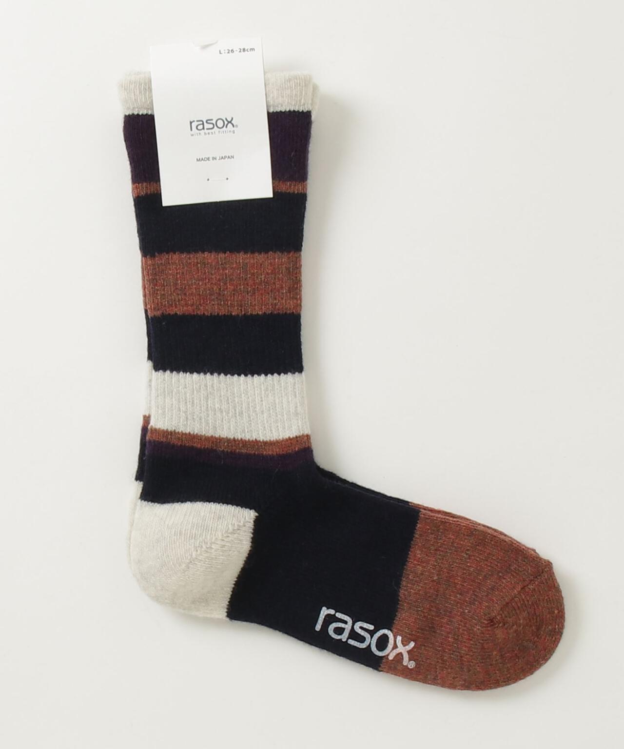 RASOX/ラソックス マルチボーダーウール・クルー