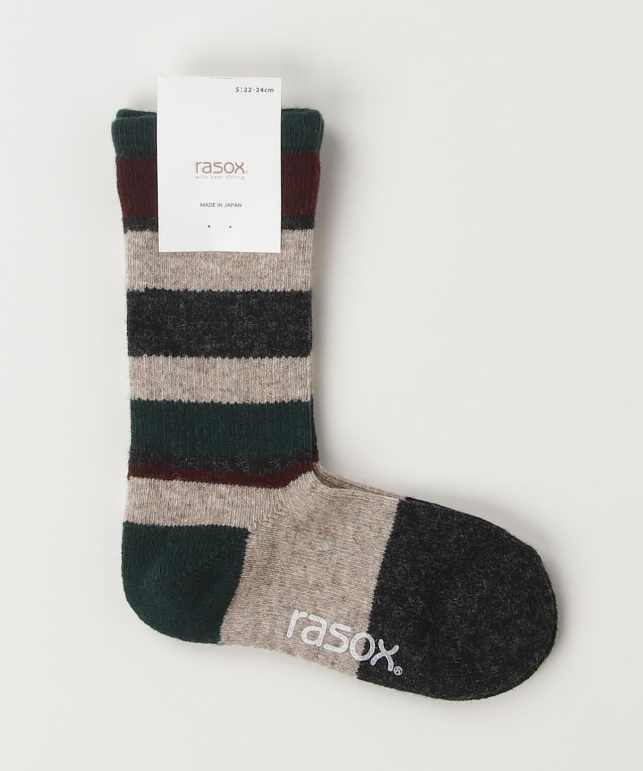 RASOX/ラソックス マルチボーダーウール・クルー