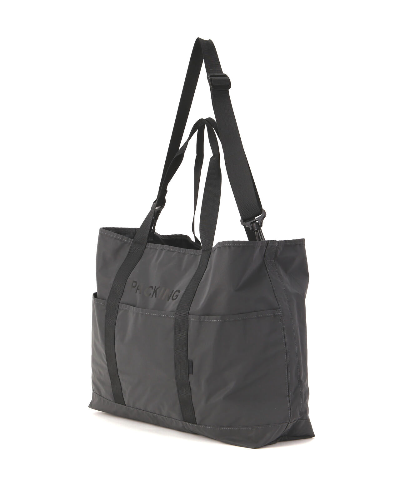 PACKING/パッキング BLACK REFLECTIVE TOTE