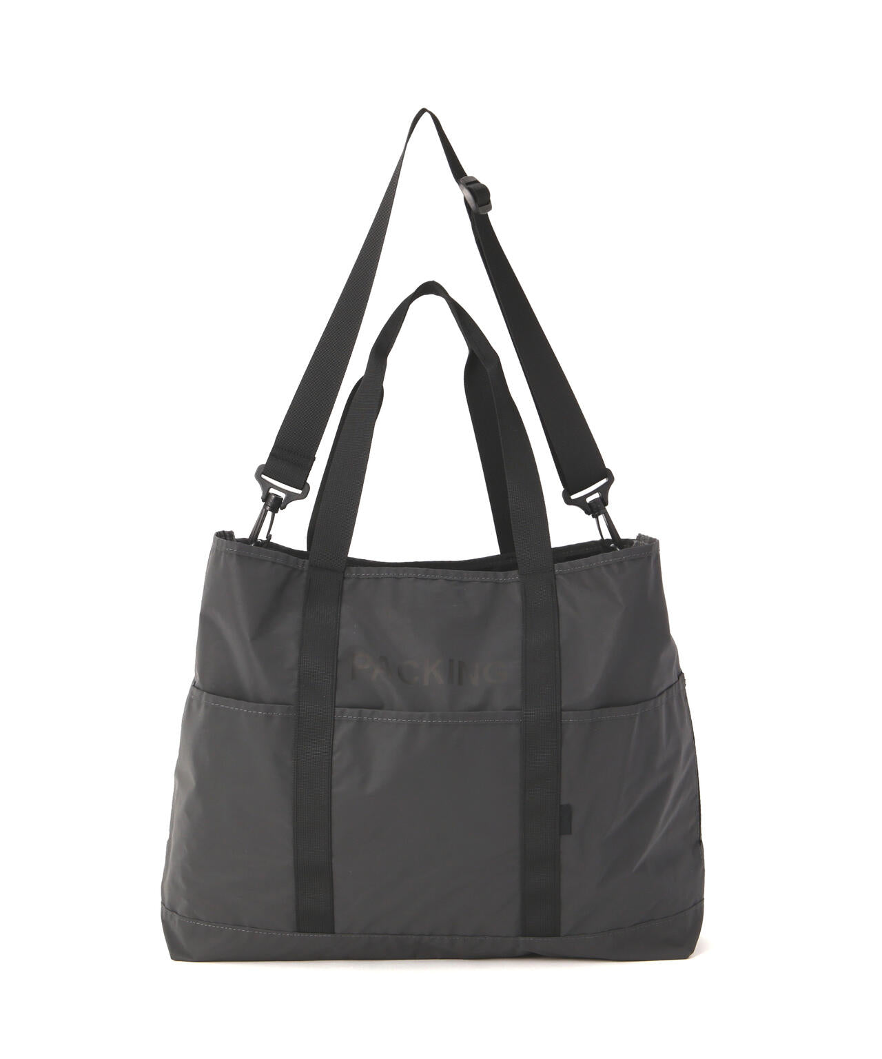 PACKING/パッキング BLACK REFLECTIVE TOTE