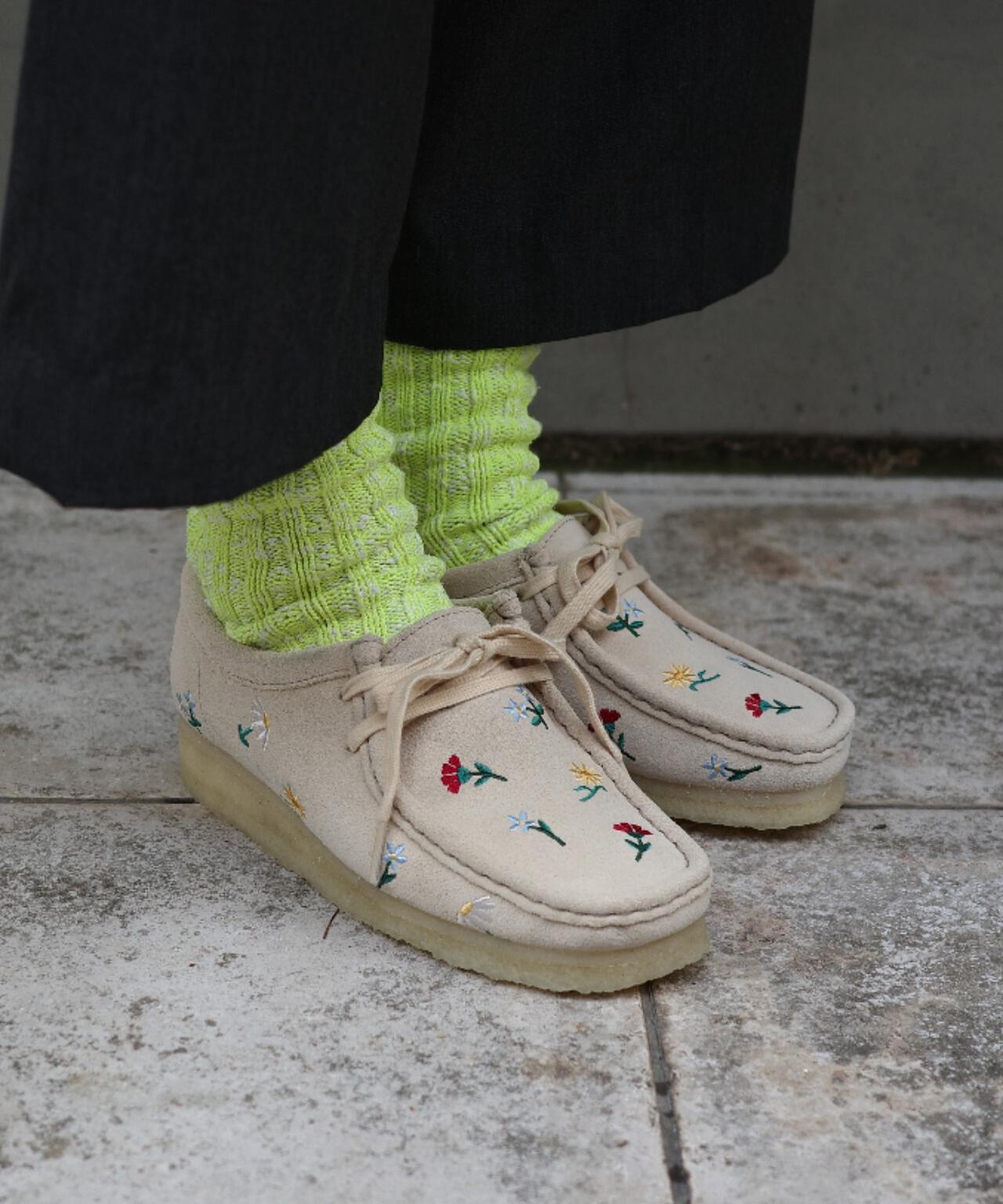 CLARKS/クラークス Wallabee Taupe Emb ワラビートープエンブロイダリー レディース