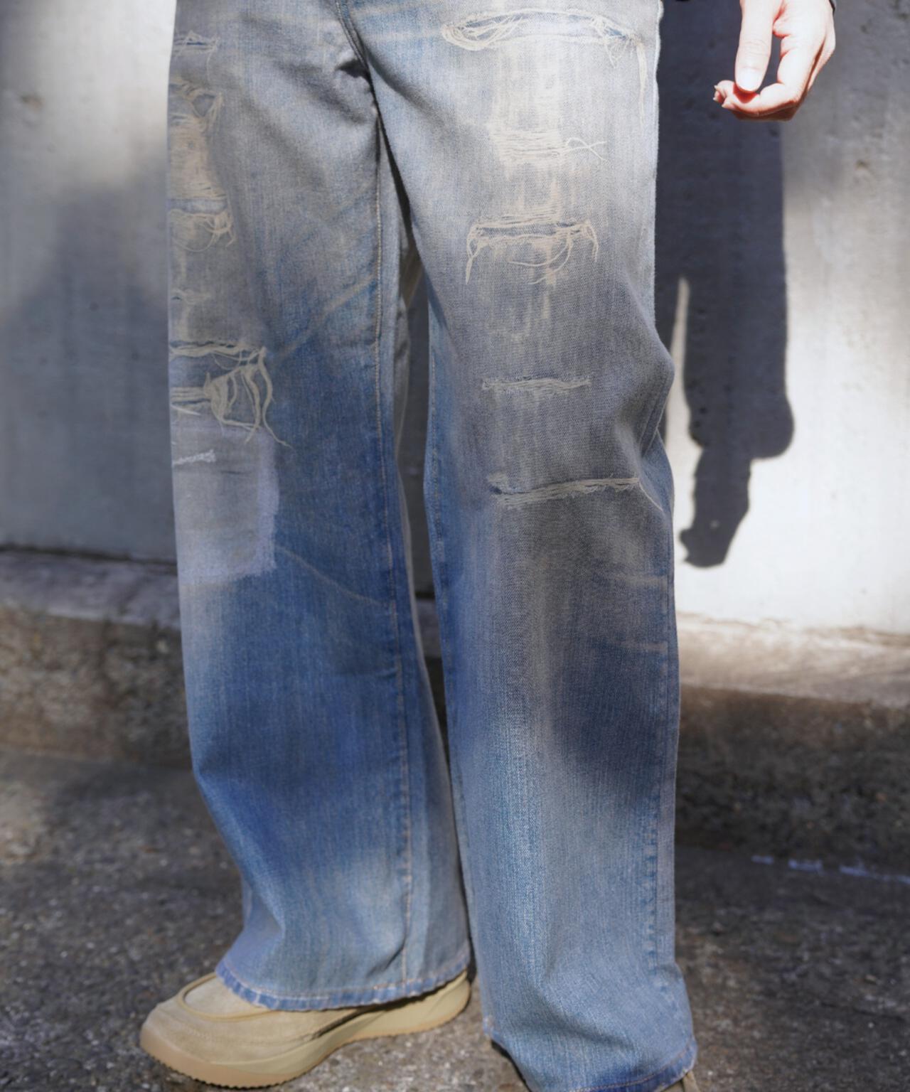 B omnivore/ビーオムニボー 転写 DENIM PANT