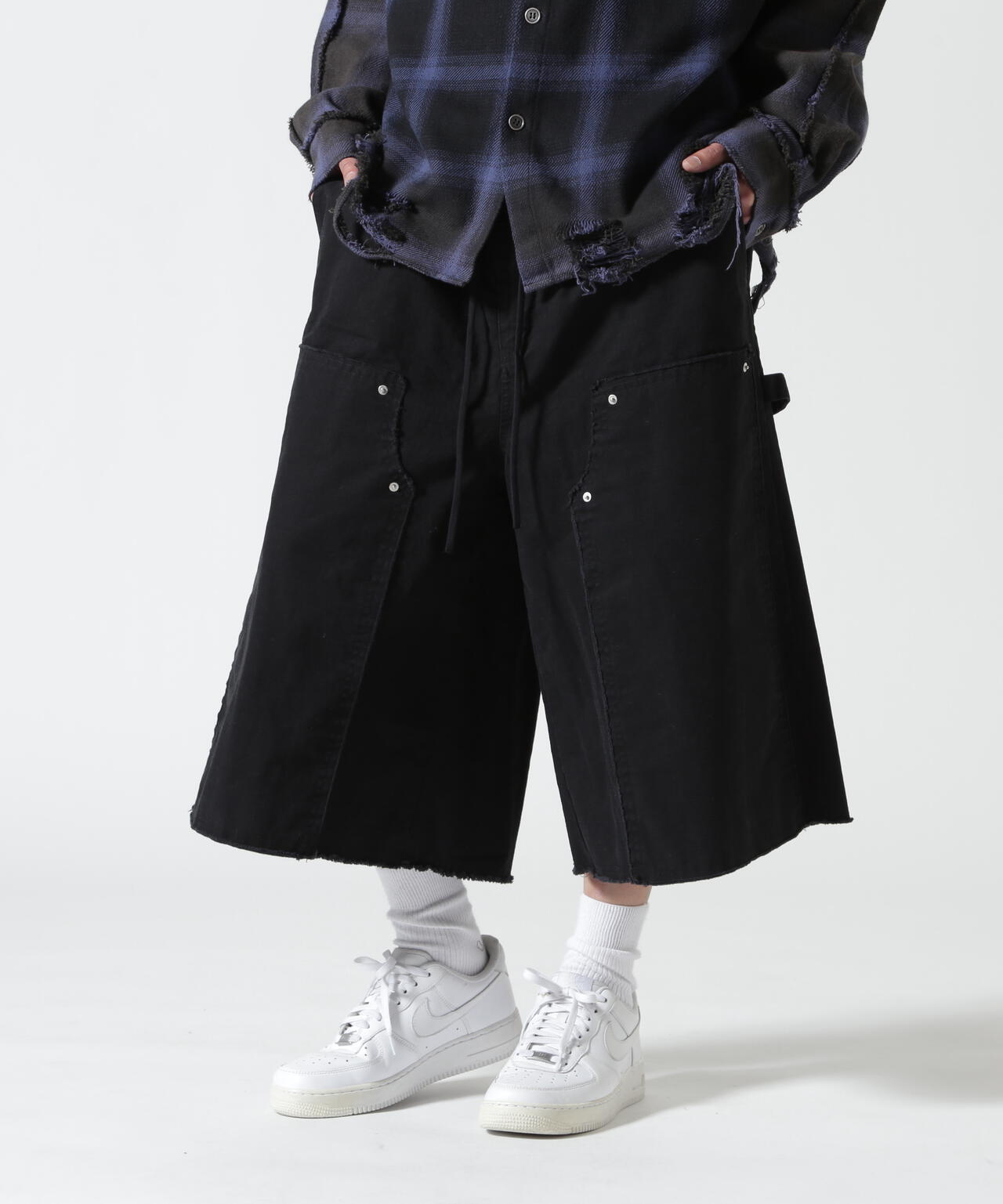 B omnivore/ビーオムニボー W KNEE SHORTS RIP STOP ダブルニーショーツリップストップ