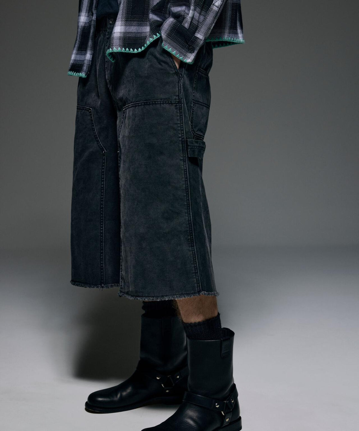 B omnivore/ビーオムニボー W KNEE SHORTS RIP STOP ダブルニーショーツリップストップ
