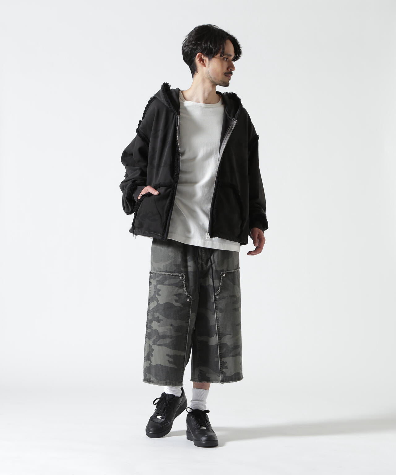 B omnivore/ビーオムニボー W KNEE SHORTS RIP STOP ダブルニーショーツリップストップ