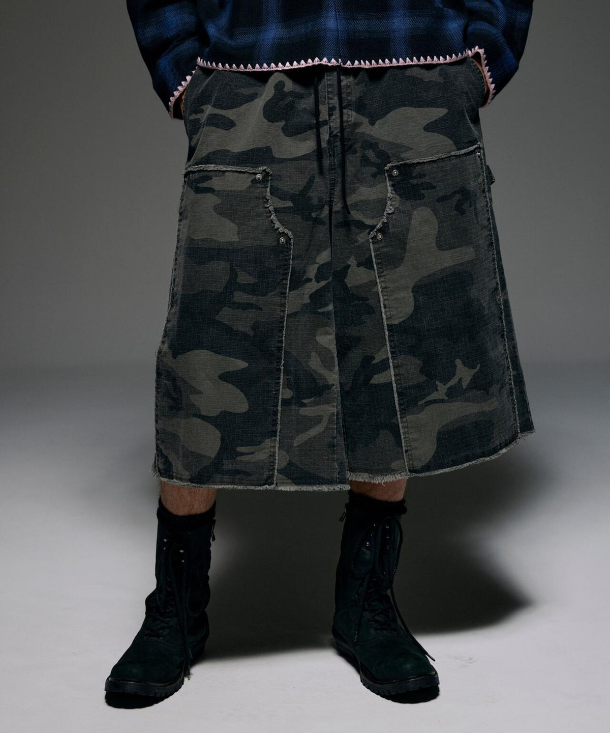 B omnivore/ビーオムニボー W KNEE SHORTS RIP STOP ダブルニーショーツリップストップ