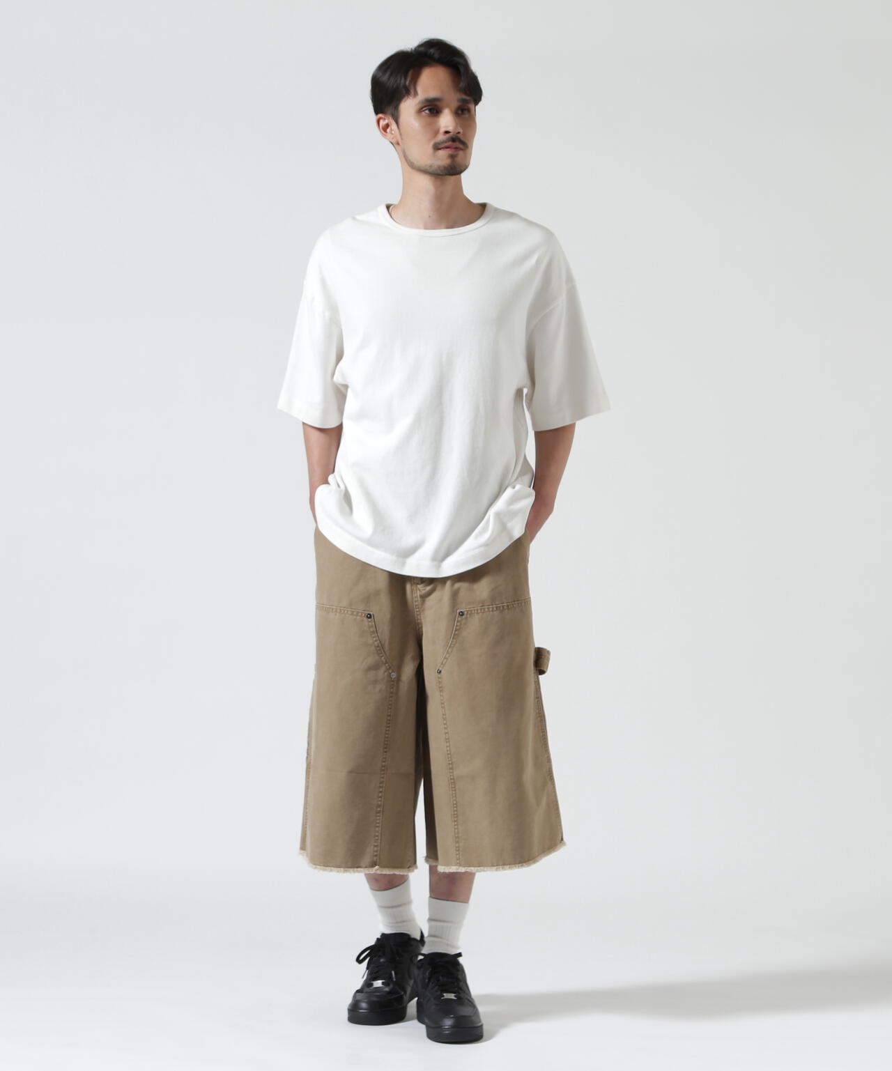 B omnivore/ビーオムニボー W KNEE SHORTS DUCK ダブルニーショーツダック