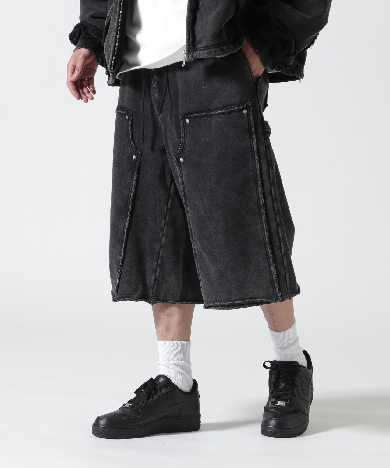 B omnivore/ビーオムニボー W KNEE SHORTS SWT ダブルニーショーツスウェット