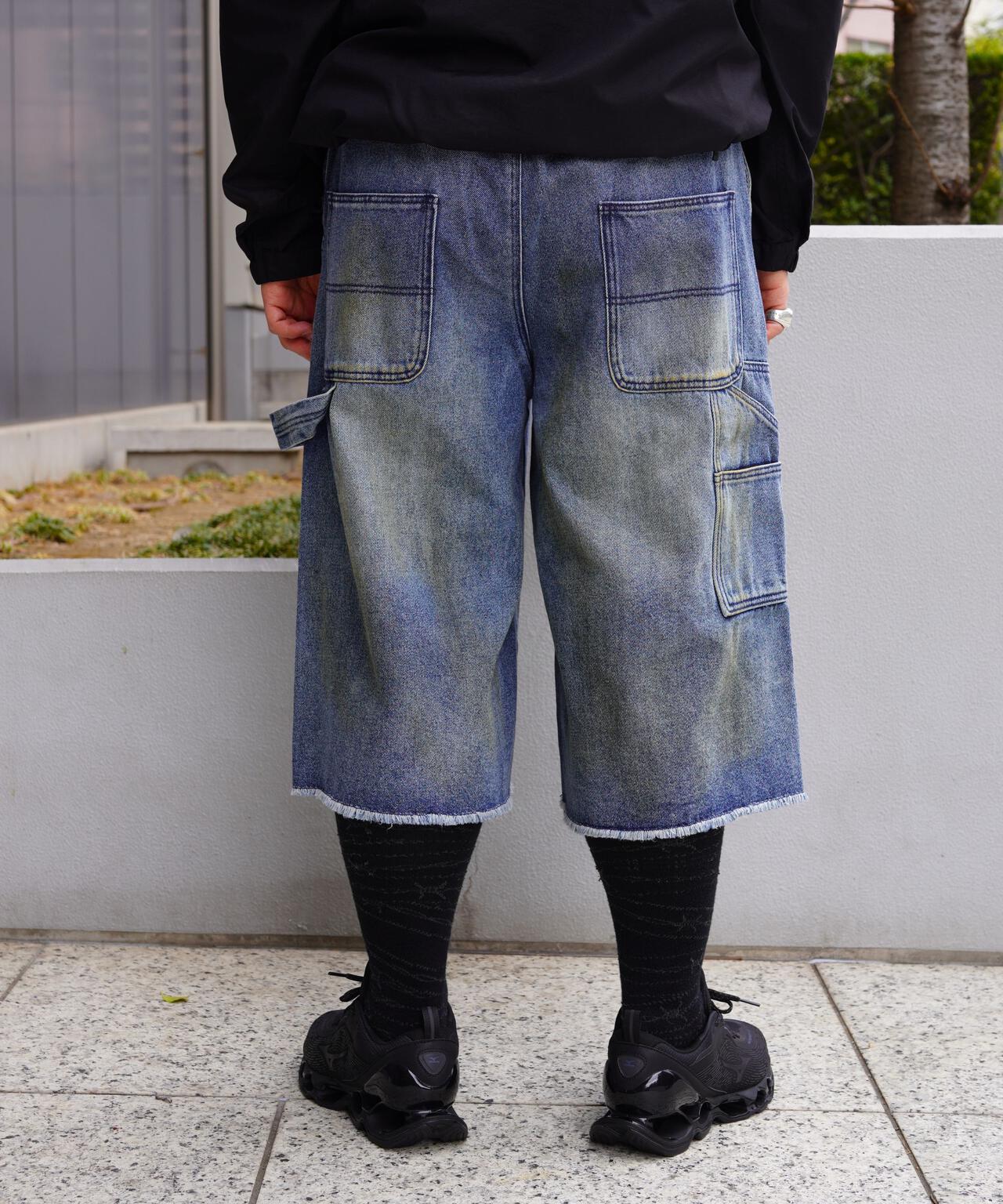 B omnivore/ビーオムニボー W KNEE SHORTS DENIM ダブルニーショーツデニム