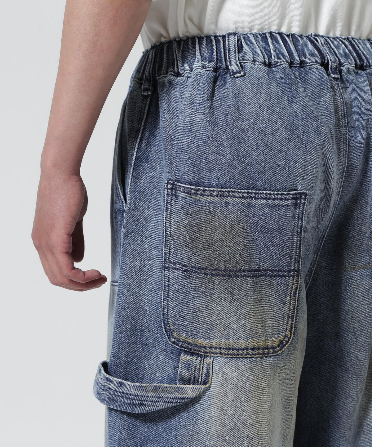 B omnivore/ビーオムニボー W KNEE SHORTS DENIM ダブルニーショーツデニム