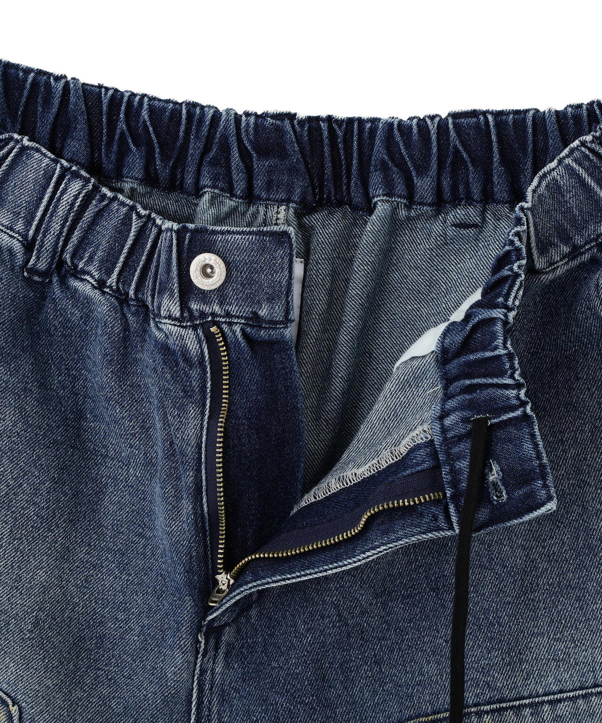 B omnivore/ビーオムニボー W KNEE SHORTS DENIM ダブルニーショーツデニム
