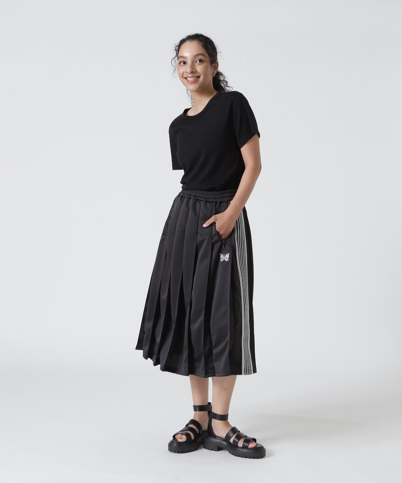 Needles/ニードルズ Pleated Track Skirt - Poly Smooth