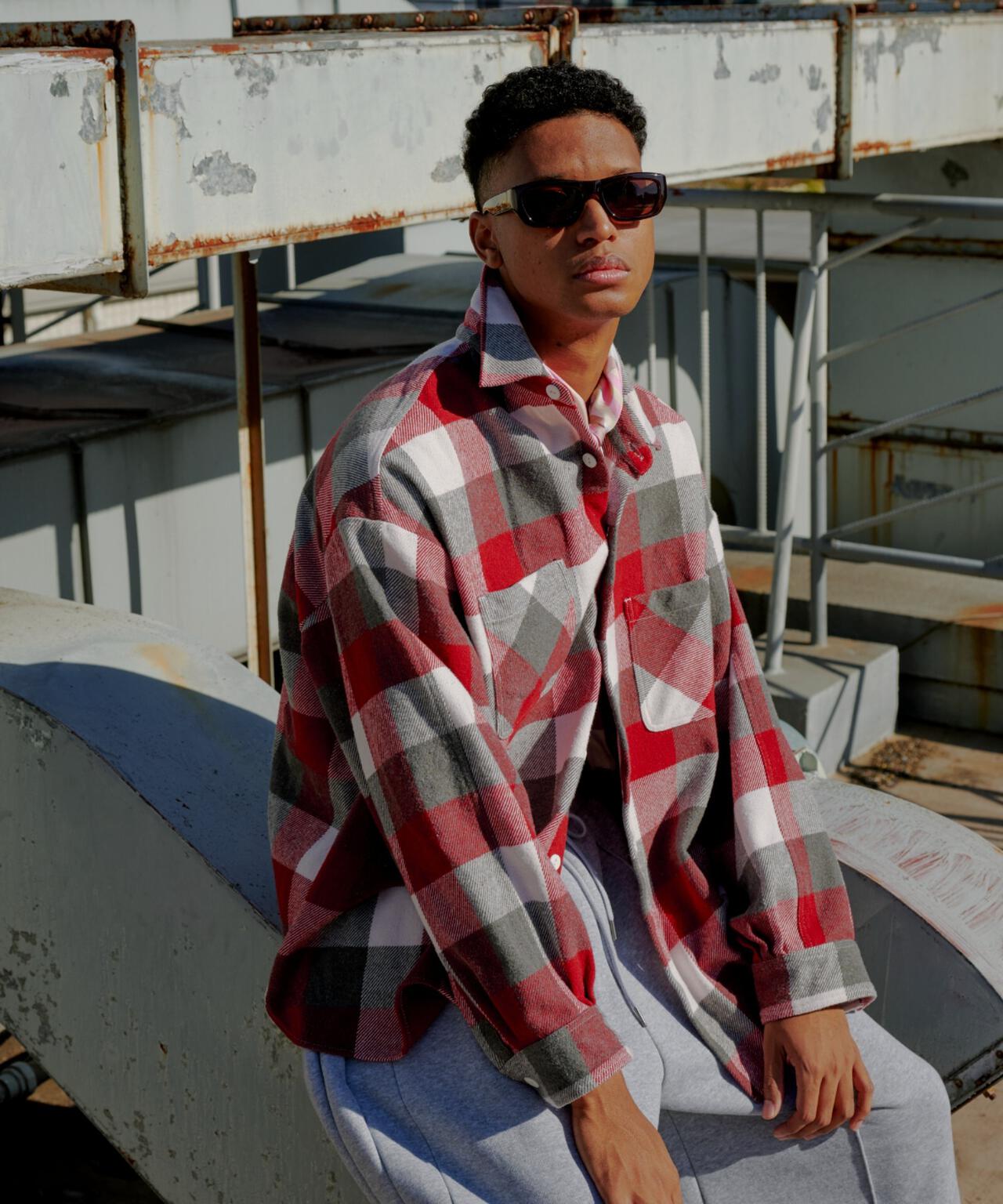 B omnivore/ビーオムニボー BLOCK CHECK SHIRTS ブロックチェックシャツ