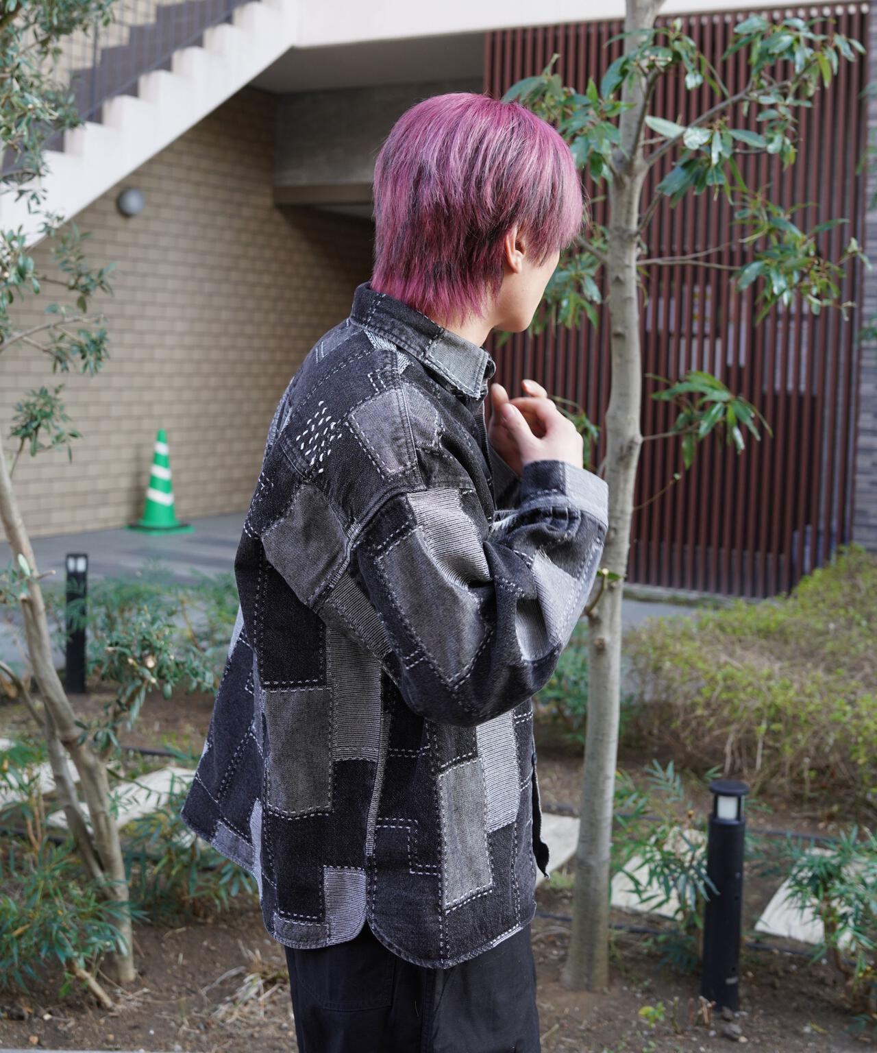 B omnivore/ビーオムニボー PATCHWORK DENIM SHIRT