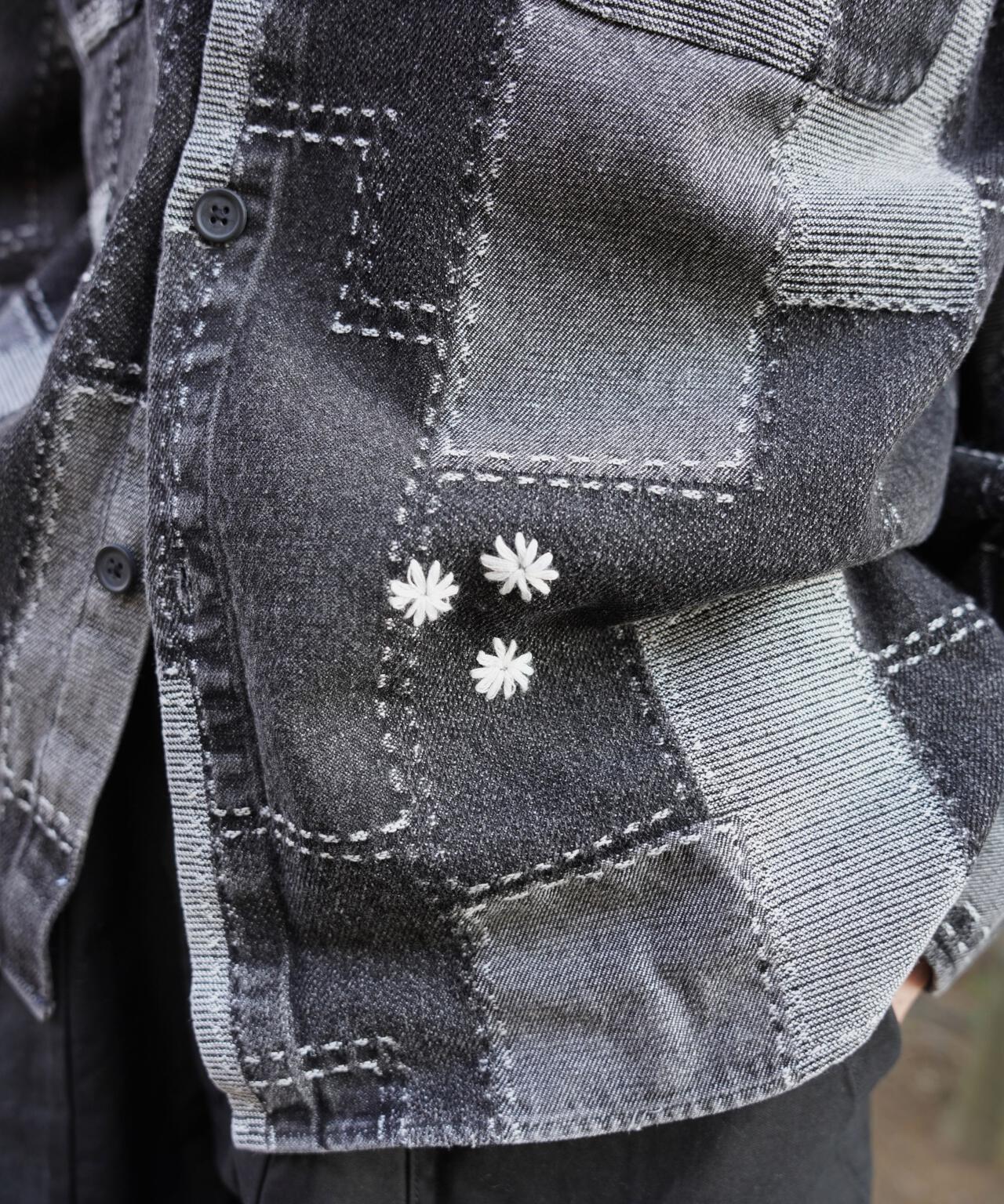 B omnivore/ビーオムニボー PATCHWORK DENIM SHIRT