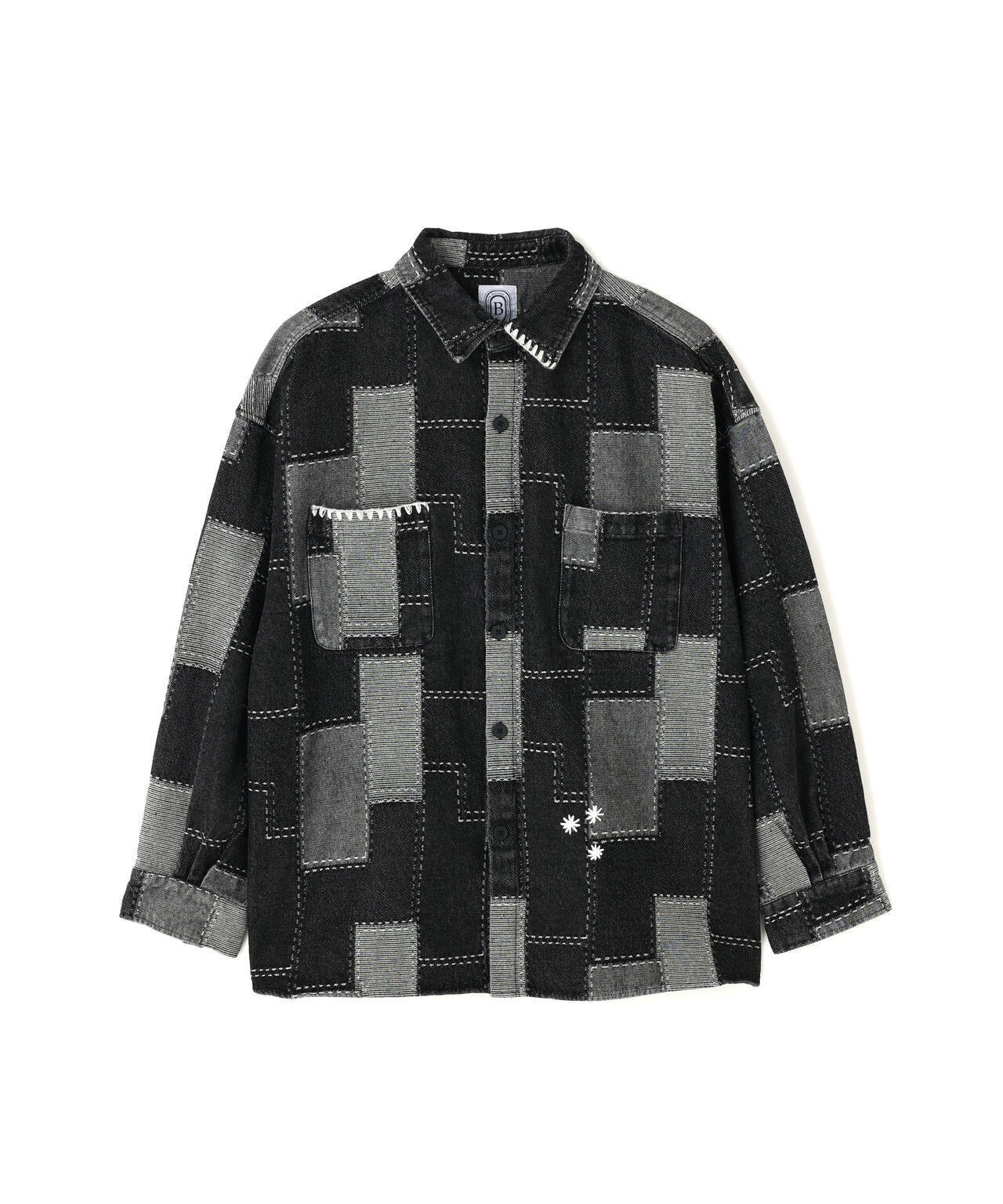 B omnivore/ビーオムニボー PATCHWORK DENIM SHIRT