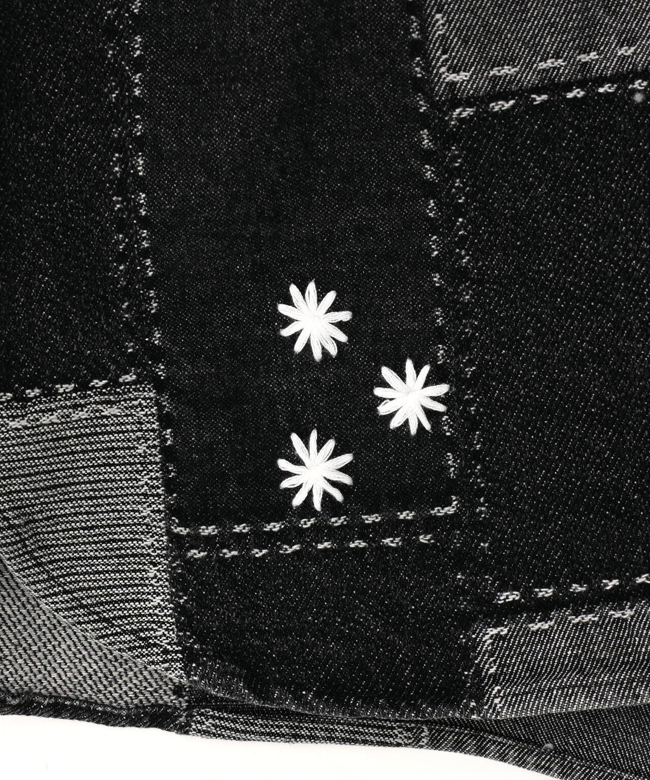 B omnivore/ビーオムニボー PATCHWORK DENIM SHIRT